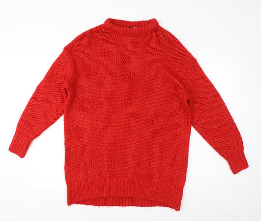 Womens UK Size XS Divided Red Pullover Jumper