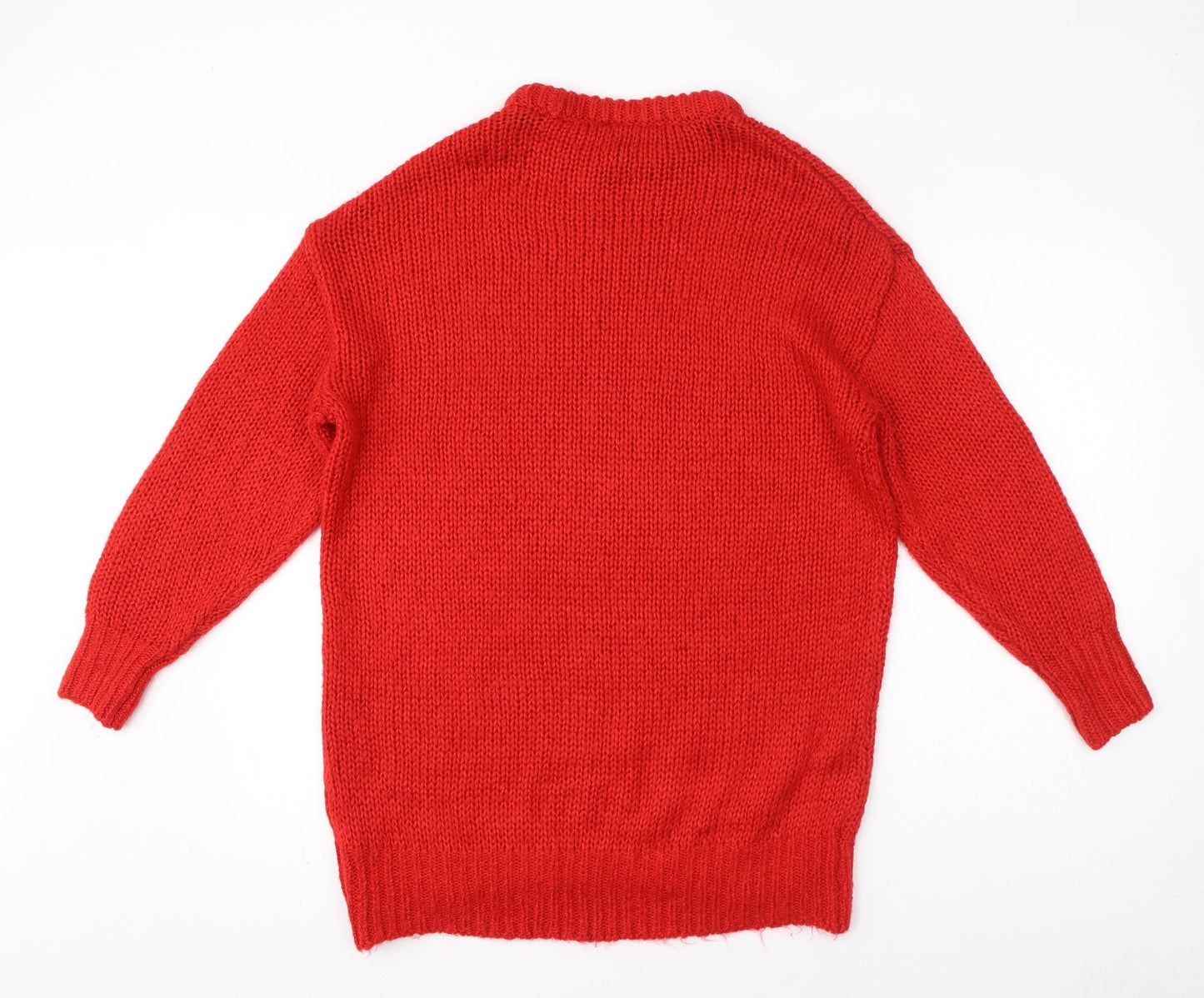 Womens UK Size XS Divided Red Pullover Jumper