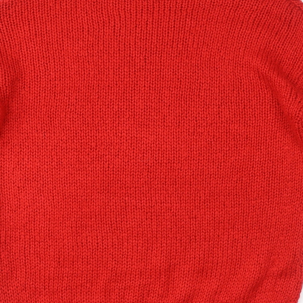 Womens UK Size XS Divided Red Pullover Jumper