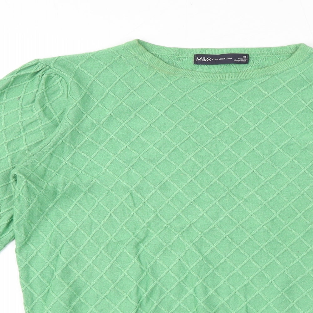 Womens UK Size 10 Marks and Spencer Green Pullover Jumper