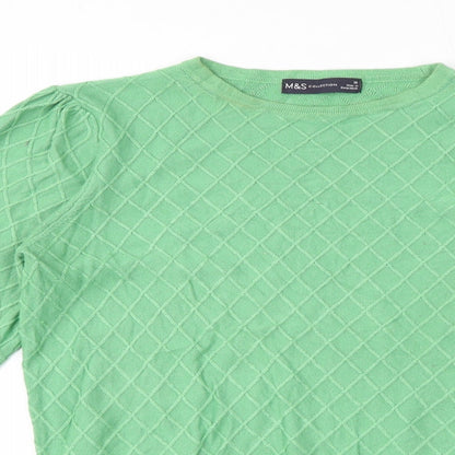 Womens UK Size 10 Marks and Spencer Green Pullover Jumper