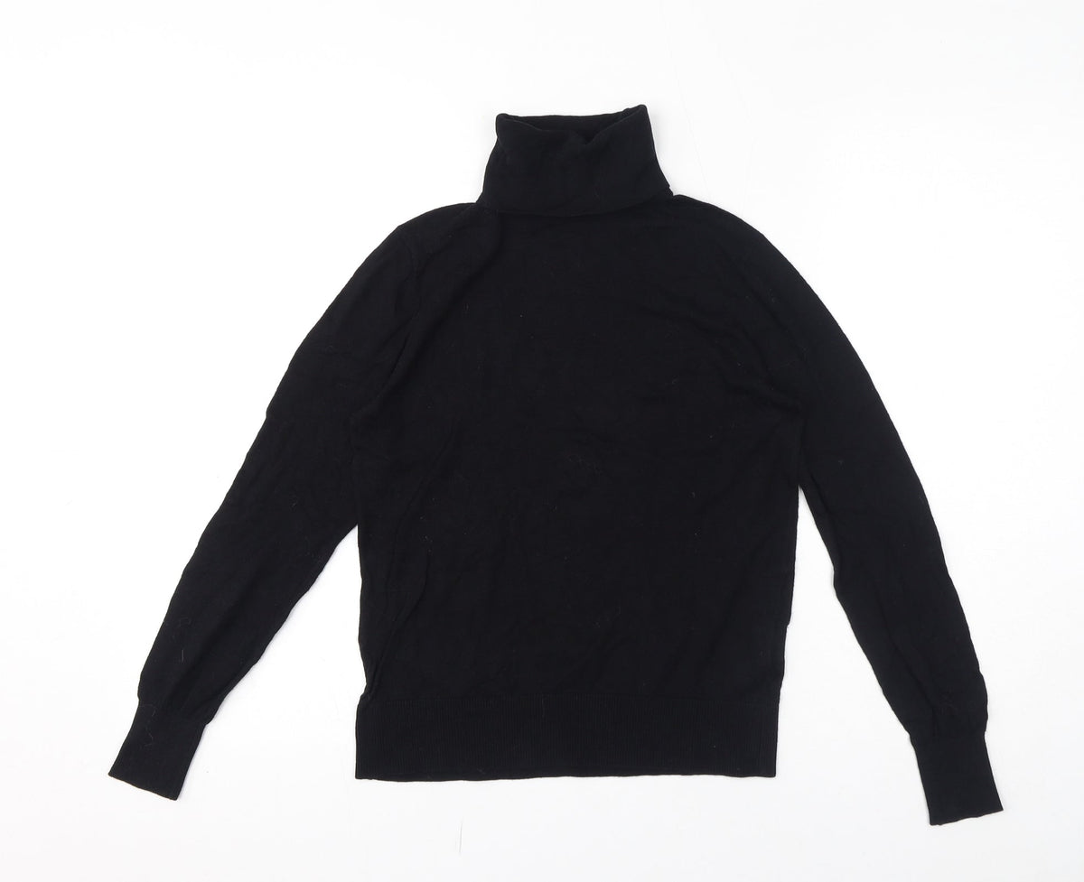 Evona Womens Black Roll Neck Viscose Pullover Jumper Size 6