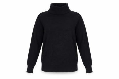 Evona Womens Black Roll Neck Viscose Pullover Jumper Size 6