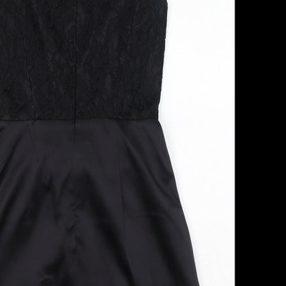 French Connection Womens Black Polyester A-Line Size 8 Square Neck Zip - Bow Detail