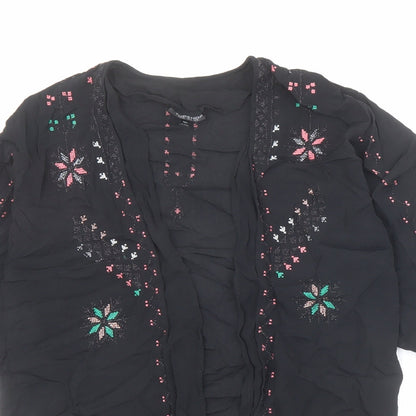 Womens UK Size 8 Topshop Black Kimono Blouse
