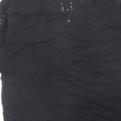 Womens UK Size 8 Topshop Black Kimono Blouse