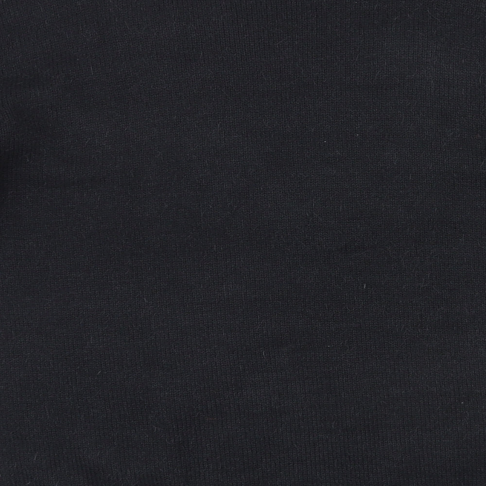 Emerica Womens Black Round Neck Acrylic Pullover Jumper Size 6 - Embellished design on front