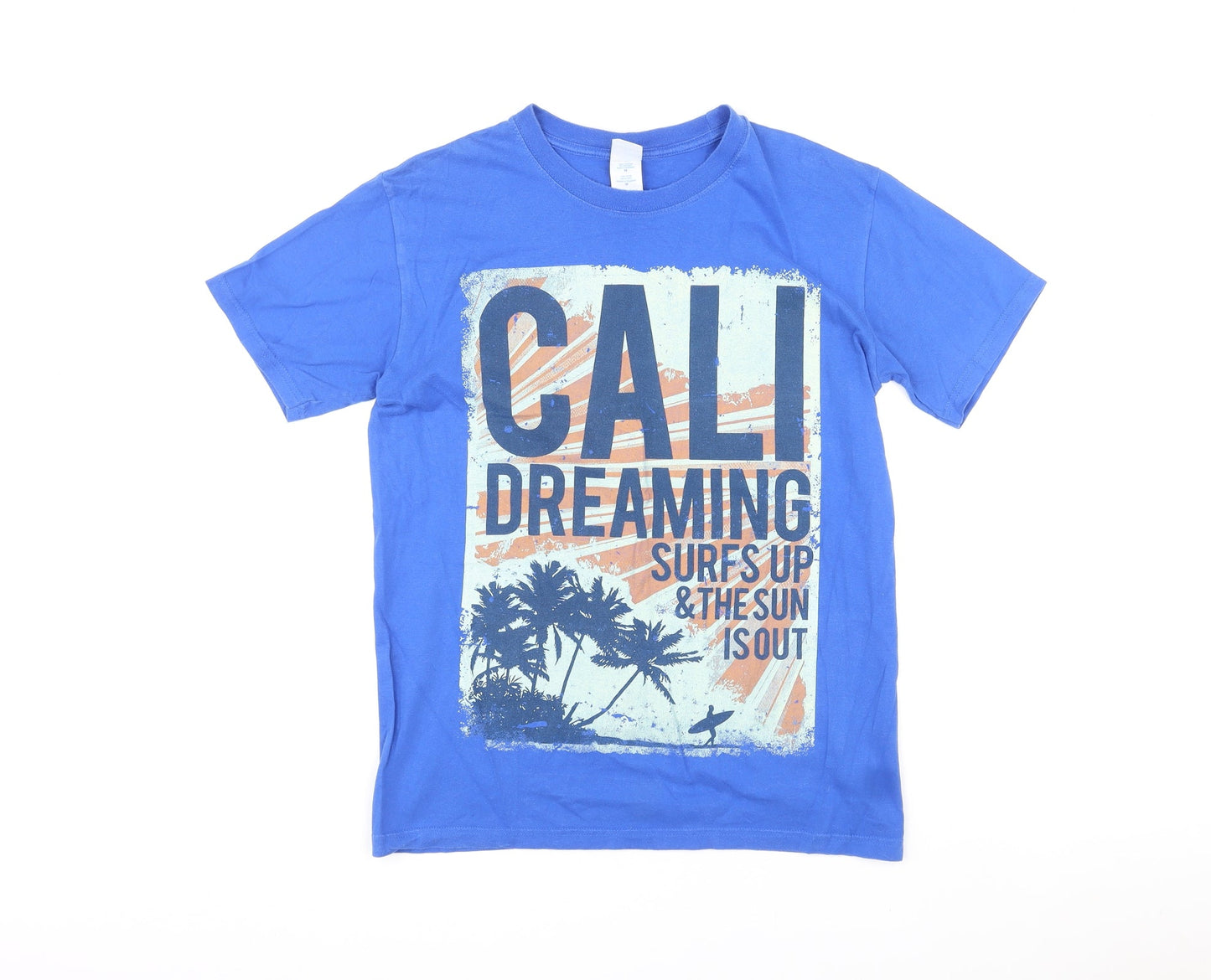 Mens UK Size M Gildan Blue  T-Shirt