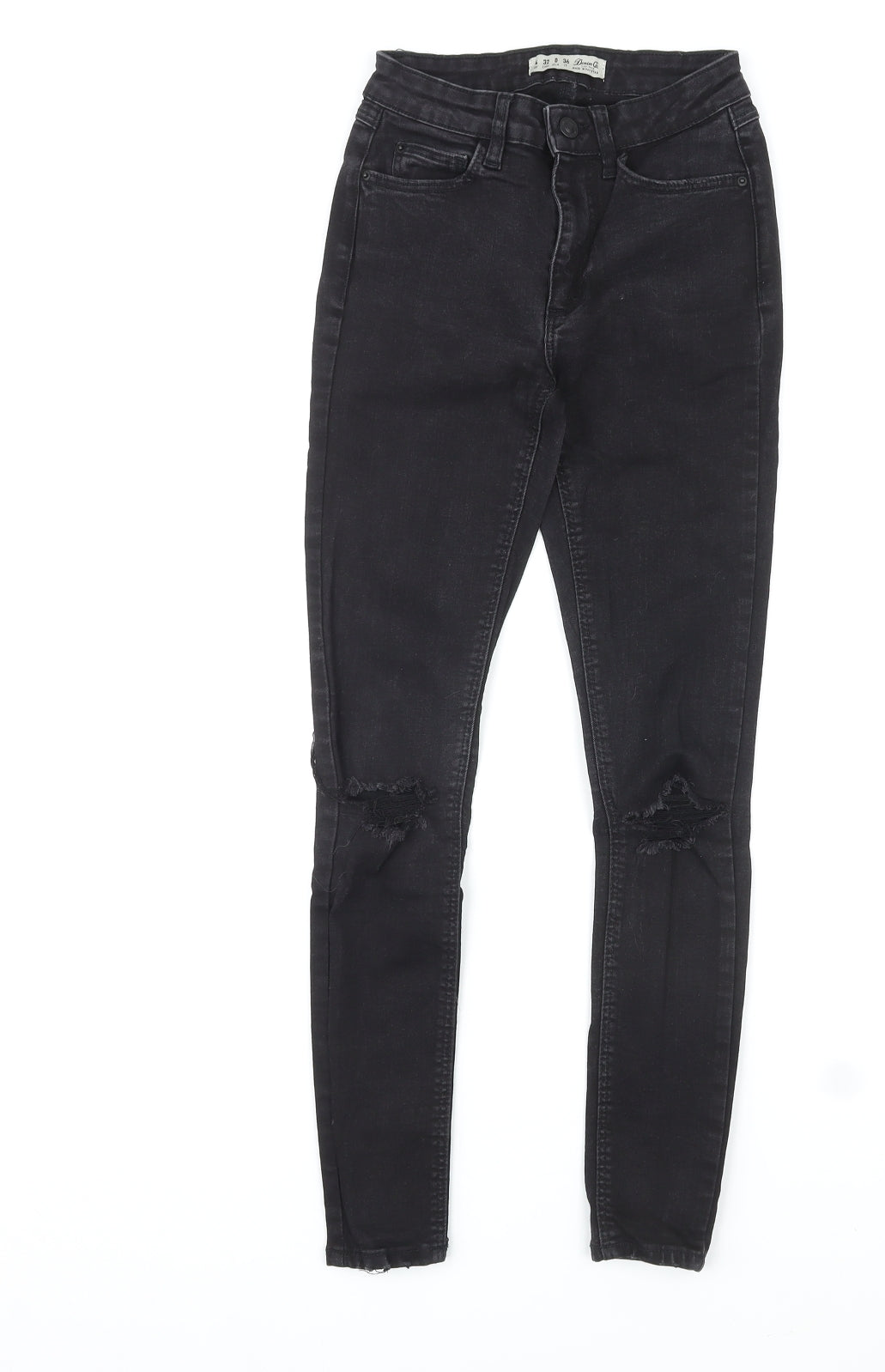 Denim & Co. Womens Black Cotton Skinny Jeans Size 4 L27 in Regular Zip