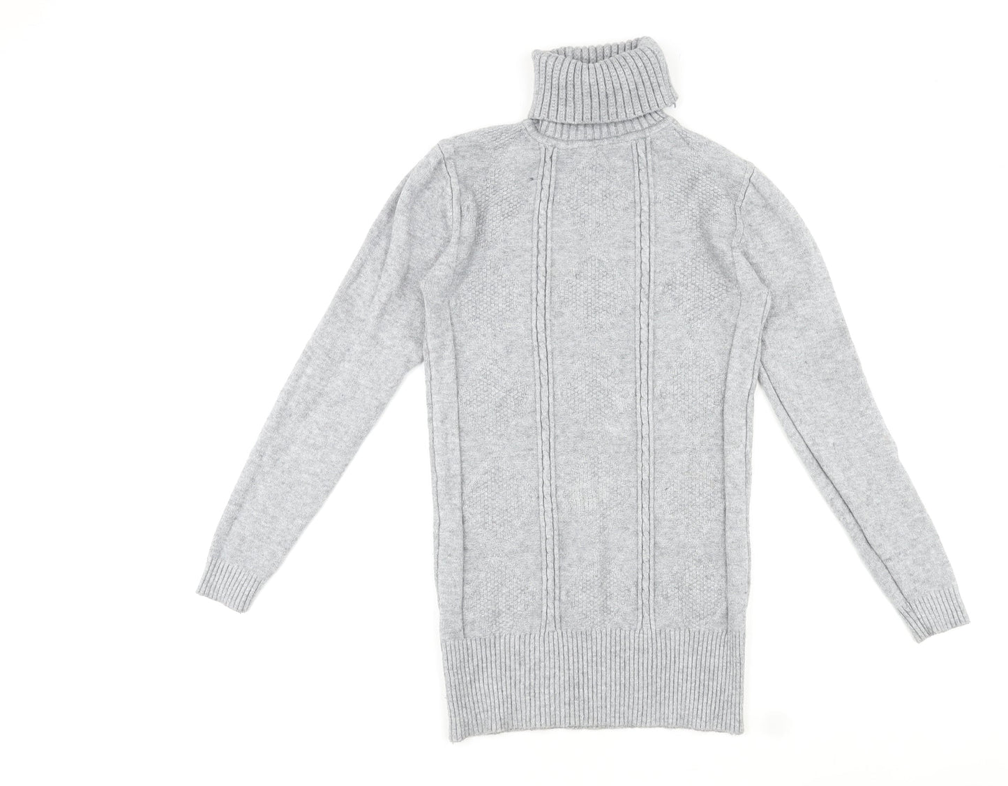 Silver Swan Womens Grey Roll Neck Acrylic Pullover Jumper Size XL
