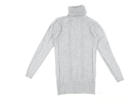 Silver Swan Womens Grey Roll Neck Acrylic Pullover Jumper Size XL