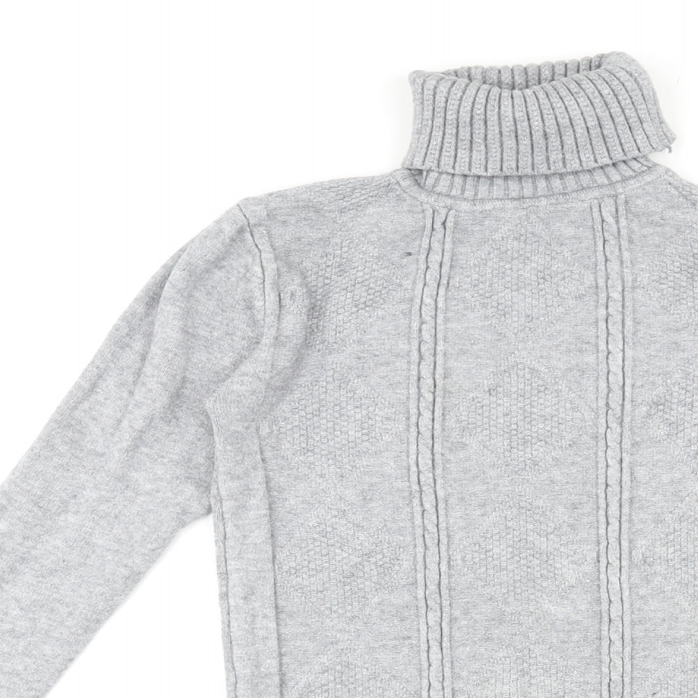 Silver Swan Womens Grey Roll Neck Acrylic Pullover Jumper Size XL