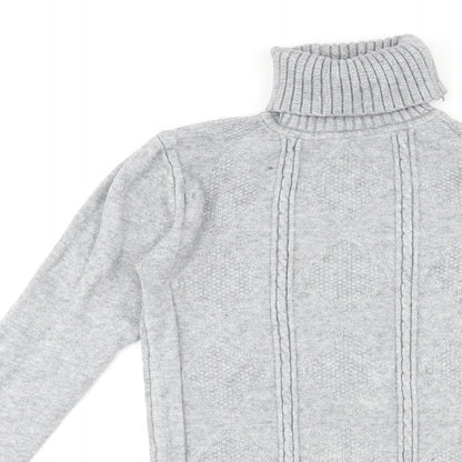 Silver Swan Womens Grey Roll Neck Acrylic Pullover Jumper Size XL
