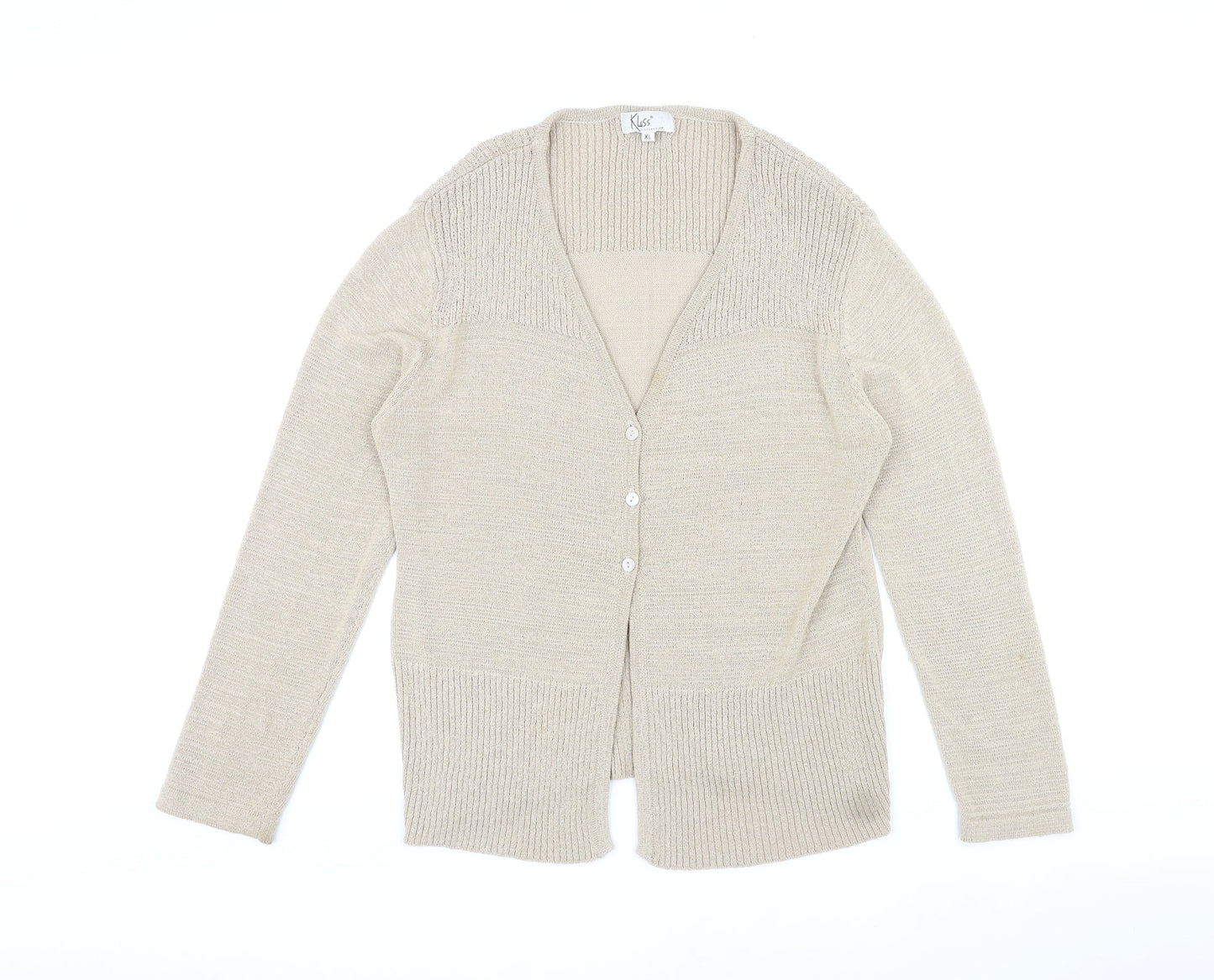 Womens UK Size XL Klass Beige Cardigan Jumper