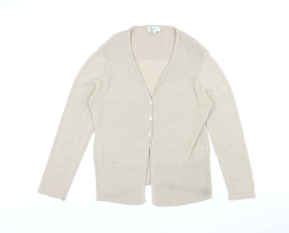 Womens UK Size XL Klass Beige Cardigan Jumper