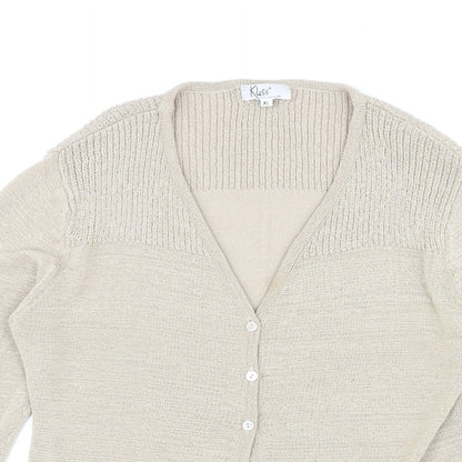 Womens UK Size XL Klass Beige Cardigan Jumper