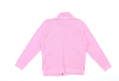 Hand to Hand Womens Pink Round Neck Striped Acrylic Pullover Jumper Size L - Twin Set