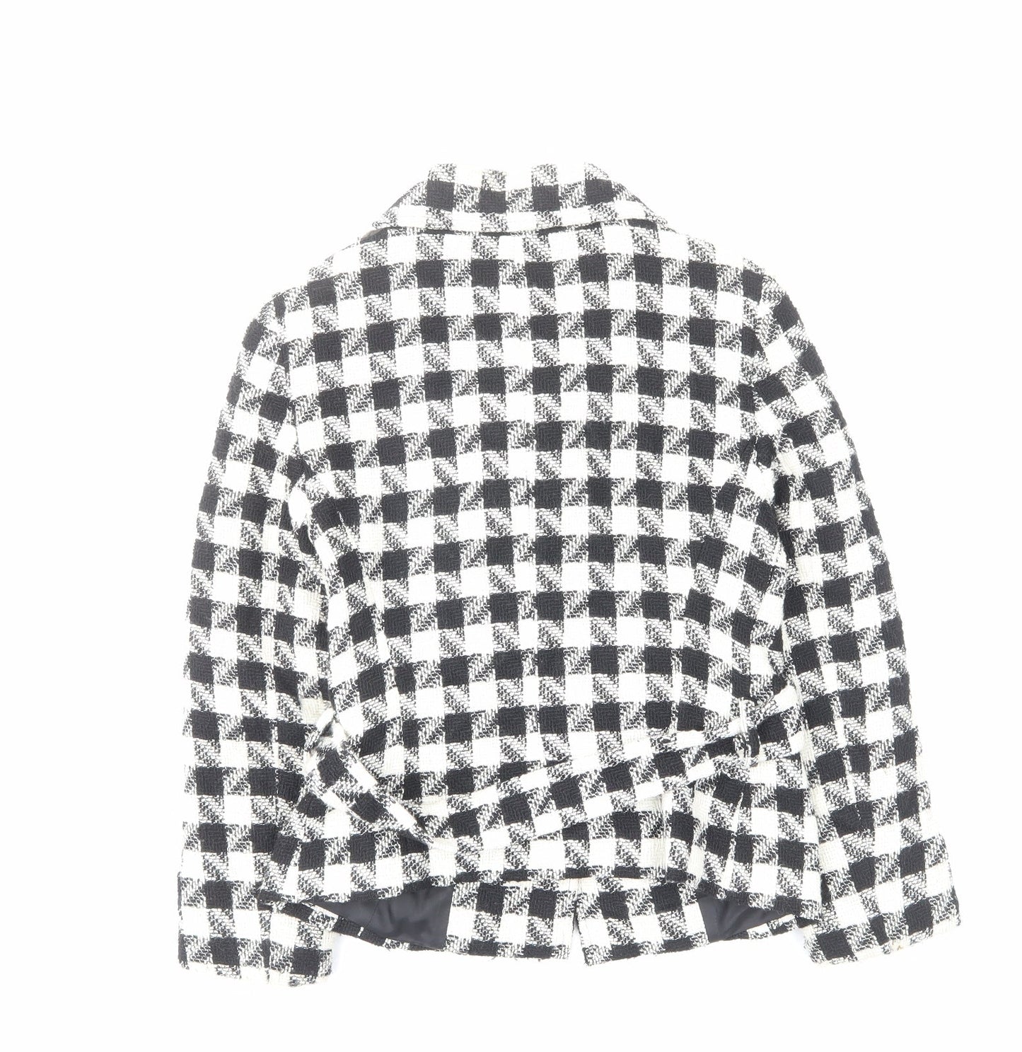 Jem basic Womens Ivory Plaid Jacket Size M Button