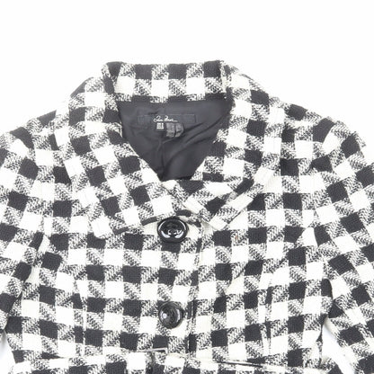 Jem basic Womens Ivory Plaid Jacket Size M Button