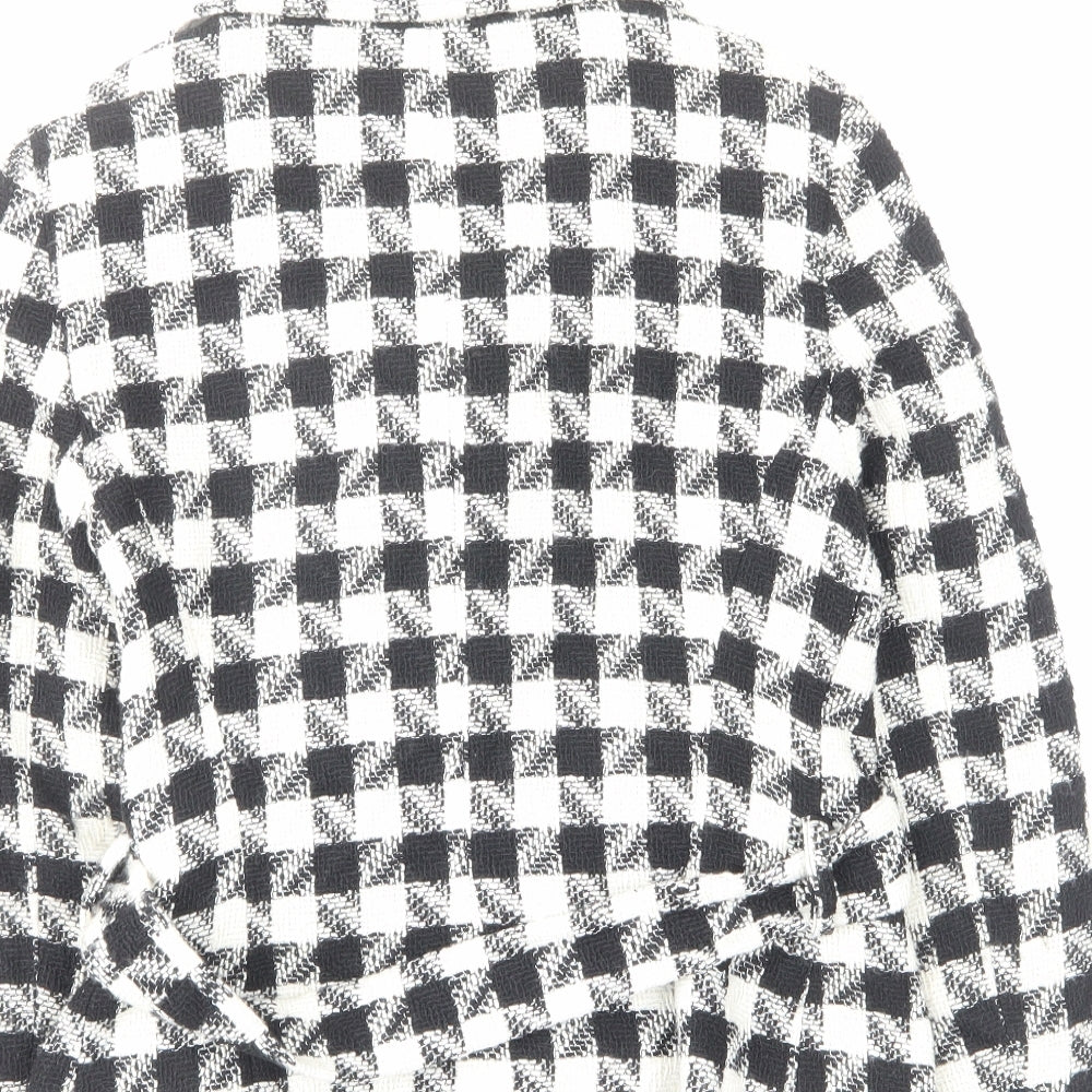 Jem basic Womens Ivory Plaid Jacket Size M Button