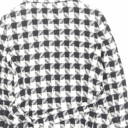 Jem basic Womens Ivory Plaid Jacket Size M Button