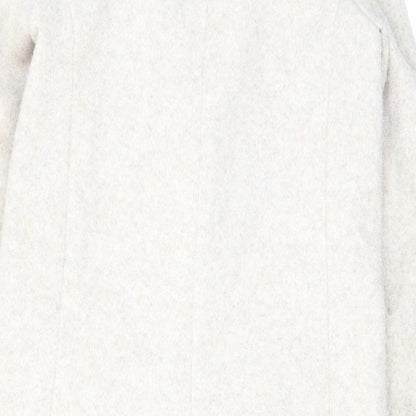 H&M Womens Beige Overcoat Coat Size XS Button