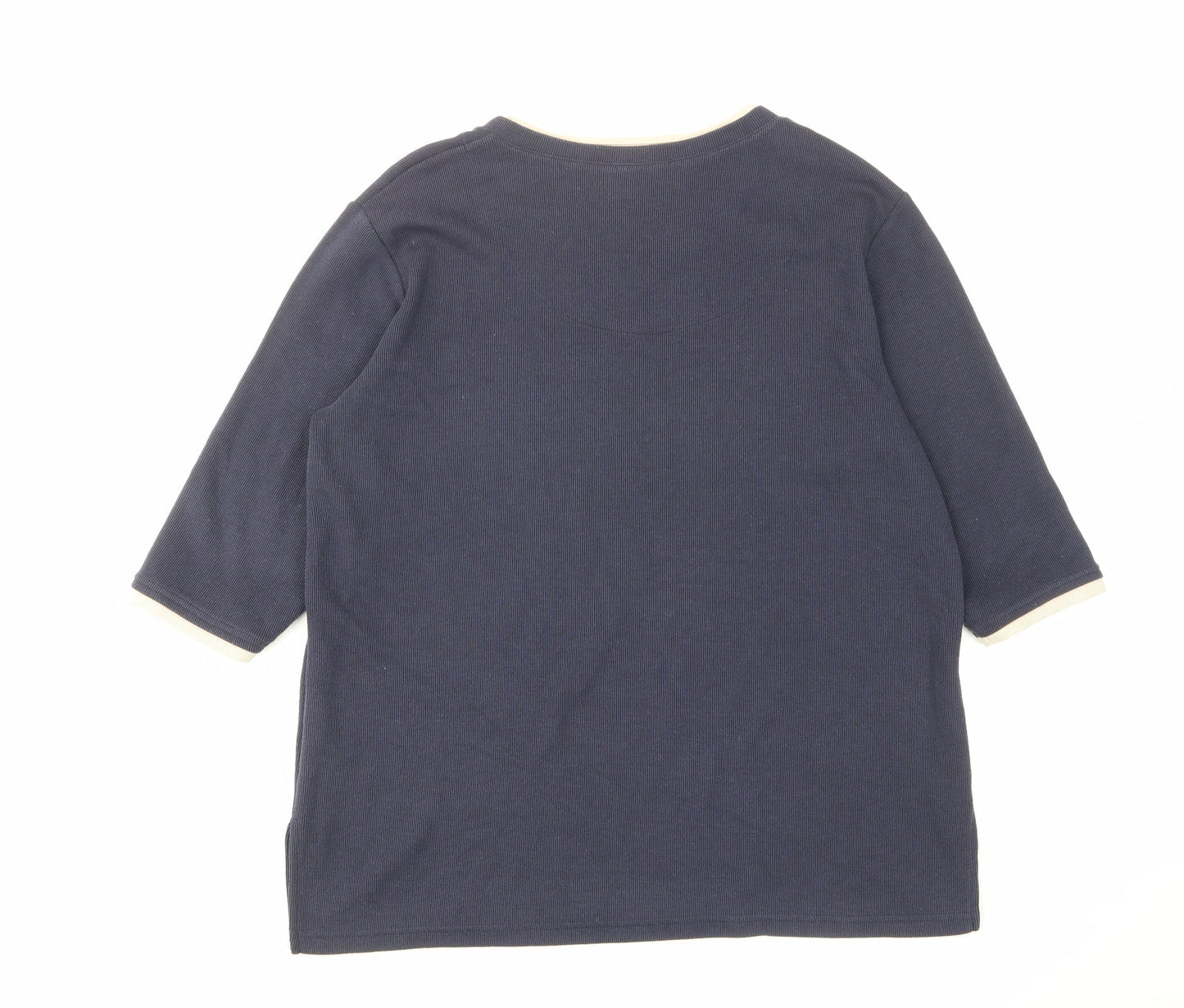 Leisure Womens Blue V-Neck Polyester Pullover Jumper Size 20