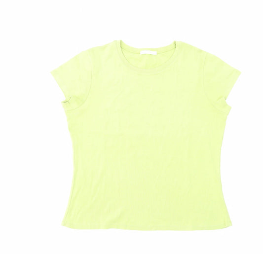 Womens UK Size 16 Marks and Spencer Green Basic T-Shirt
