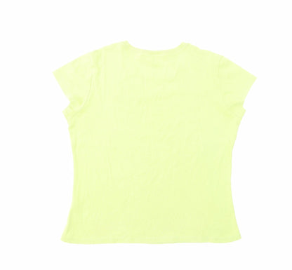 Womens UK Size 16 Marks and Spencer Green Basic T-Shirt