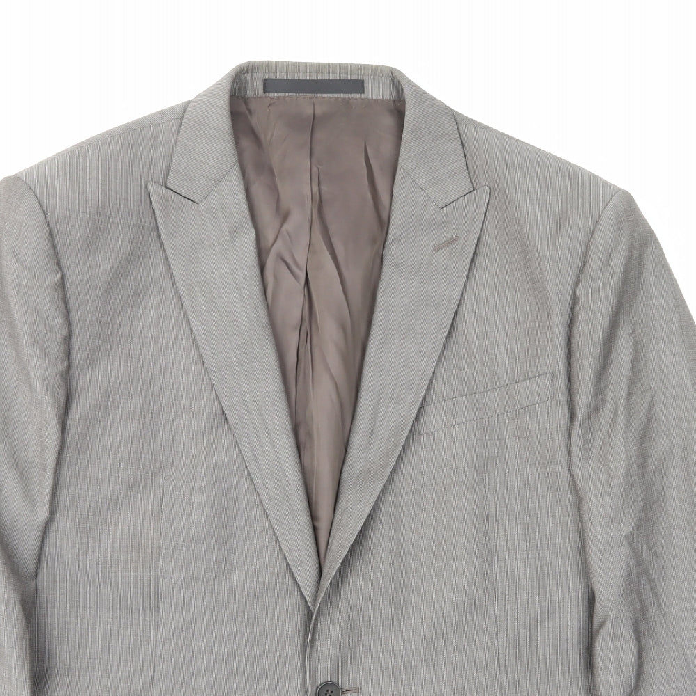 Autograph Mens Grey Wool Jacket Suit Jacket Size 42 Regular - Inside pockets