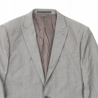 Autograph Mens Grey Wool Jacket Suit Jacket Size 42 Regular - Inside pockets