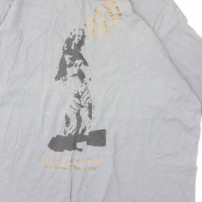 swampbreed Mens Grey Cotton T-Shirt Size M Crew Neck