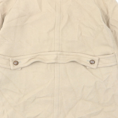 Zara Womens Beige Overcoat Coat Size S Button - Bows, Pockets