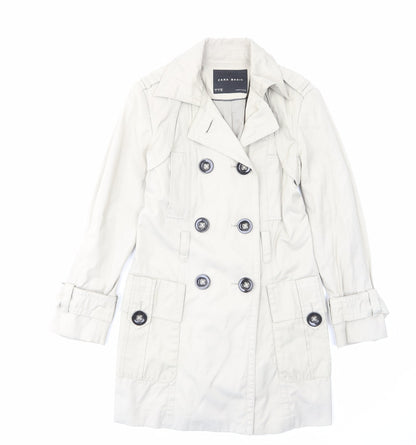Womens UK Size S Zara Beige Military Jacket