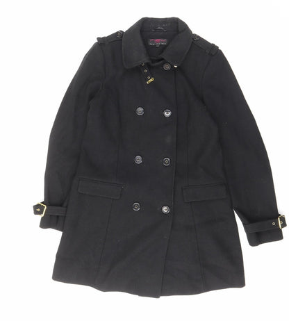 Womens UK Size 14 New Look Black Overcoat
