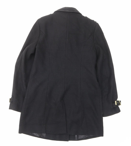 Womens UK Size 14 New Look Black Overcoat