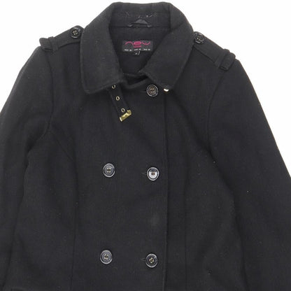 Womens UK Size 14 New Look Black Overcoat