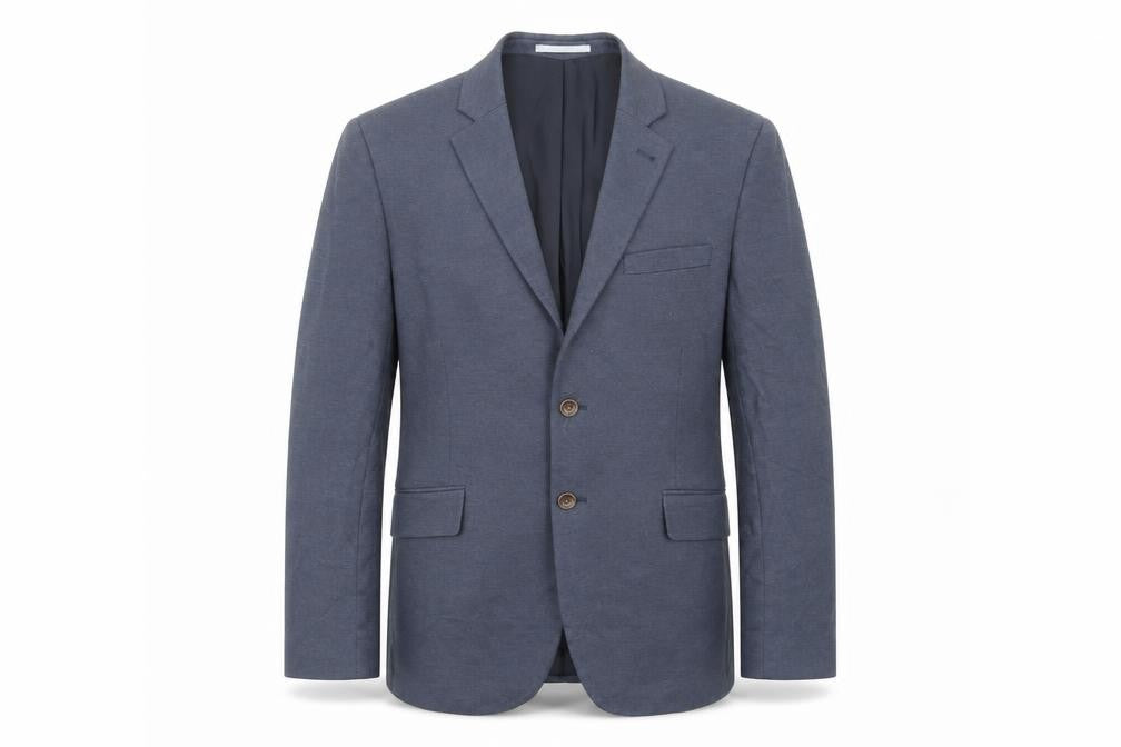 Front view of Crew Clothing Blue Camel Jacket Suit Jacket, size 40, Regular - Pockets