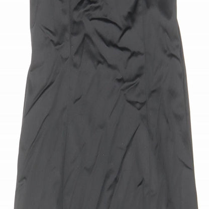 Coast Womens Black Acetate Pencil Dress Size 10 Off the Shoulder Zip - Pleated