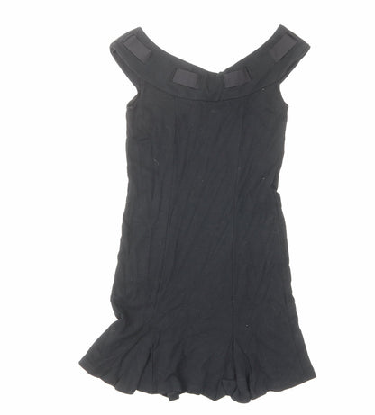 Mango Womens Black Viscose A-Line Size M Off the Shoulder Pullover - Bows