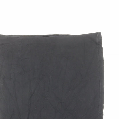 H&M Womens Black Cotton Straight & Pencil Skirt Size L - Elastic waist