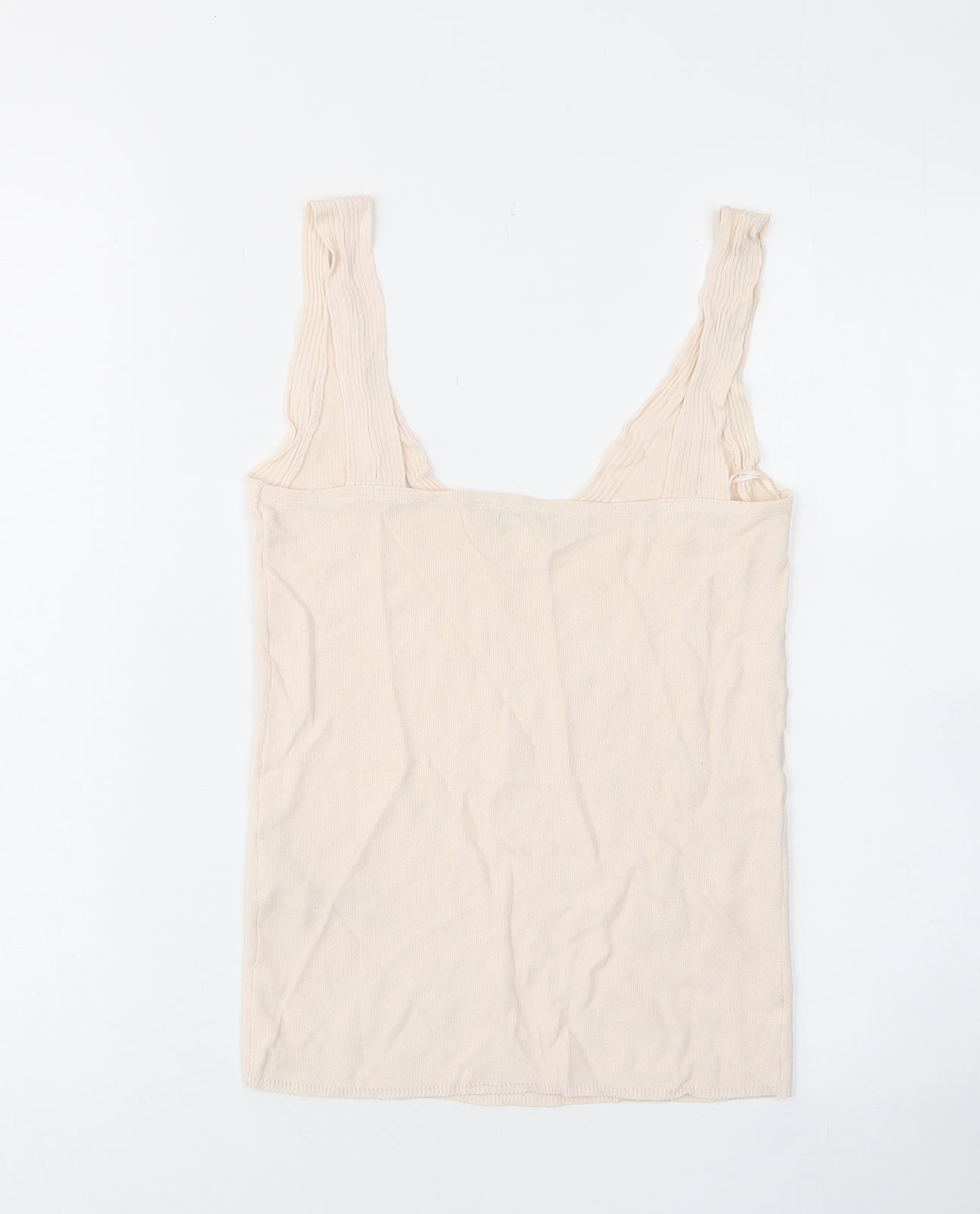 Womens UK Size L Zara Beige Basic Tank