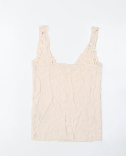 Womens UK Size L Zara Beige Basic Tank