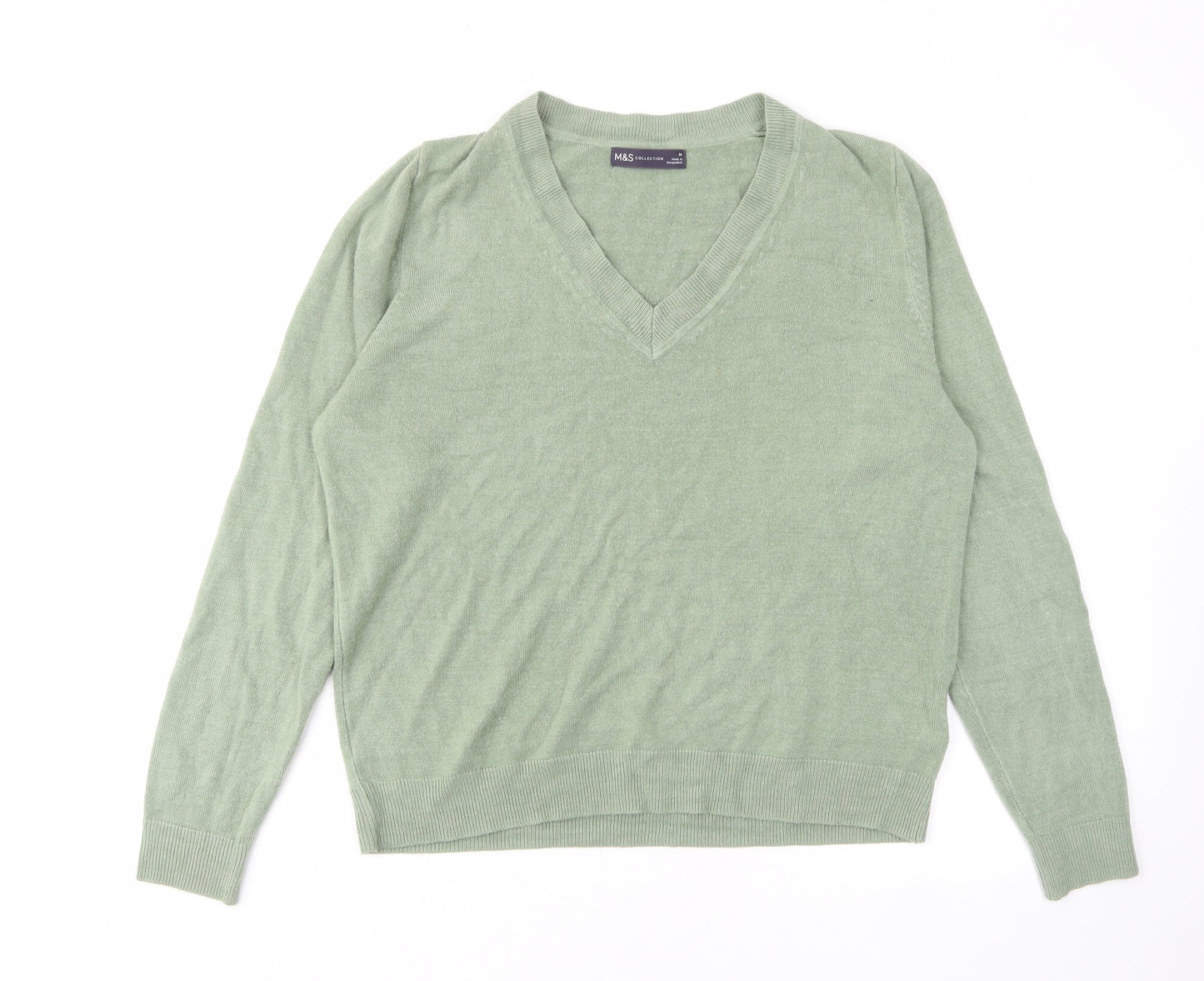 Womens UK Size M Marks and Spencer Green Pullover Jumper