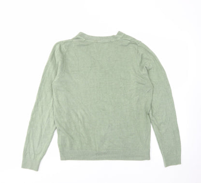 Womens UK Size M Marks and Spencer Green Pullover Jumper