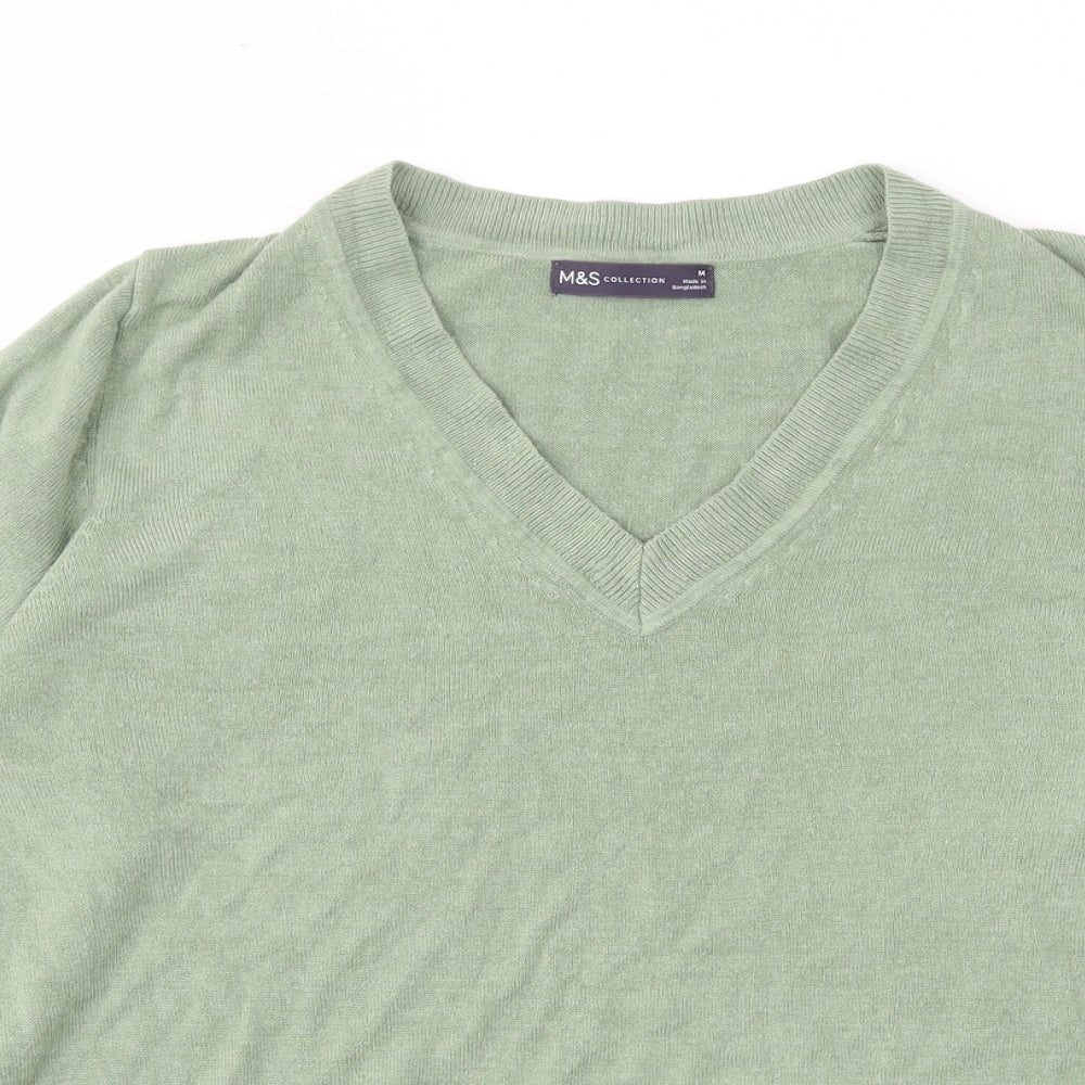 Womens UK Size M Marks and Spencer Green Pullover Jumper