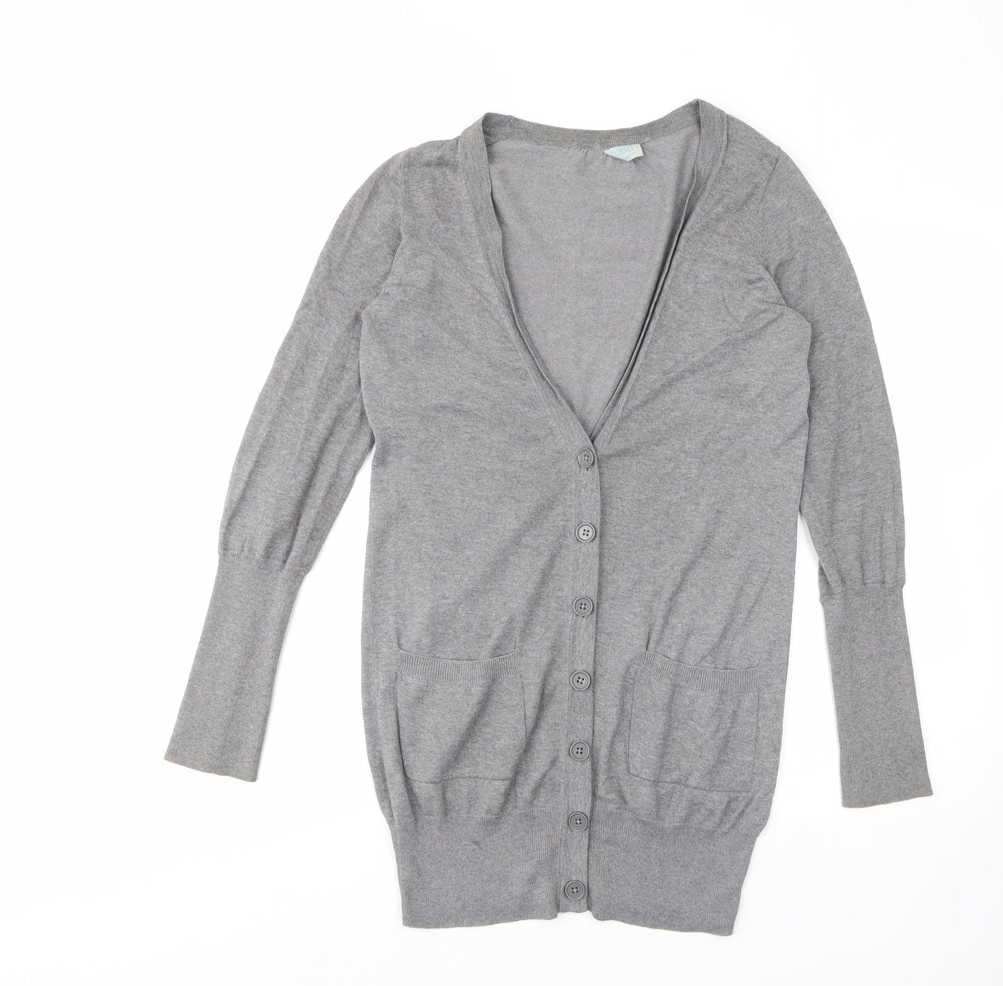 Womens UK Size 8 Oasis Grey Cardigan Jumper