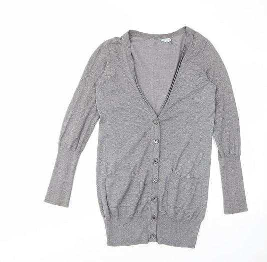 Womens UK Size 8 Oasis Grey Cardigan Jumper