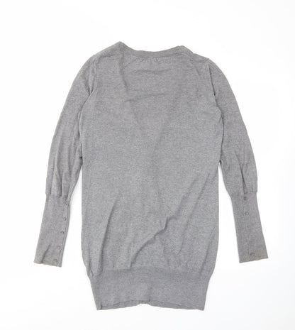 Womens UK Size 8 Oasis Grey Cardigan Jumper