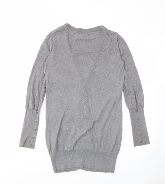 Womens UK Size 8 Oasis Grey Cardigan Jumper